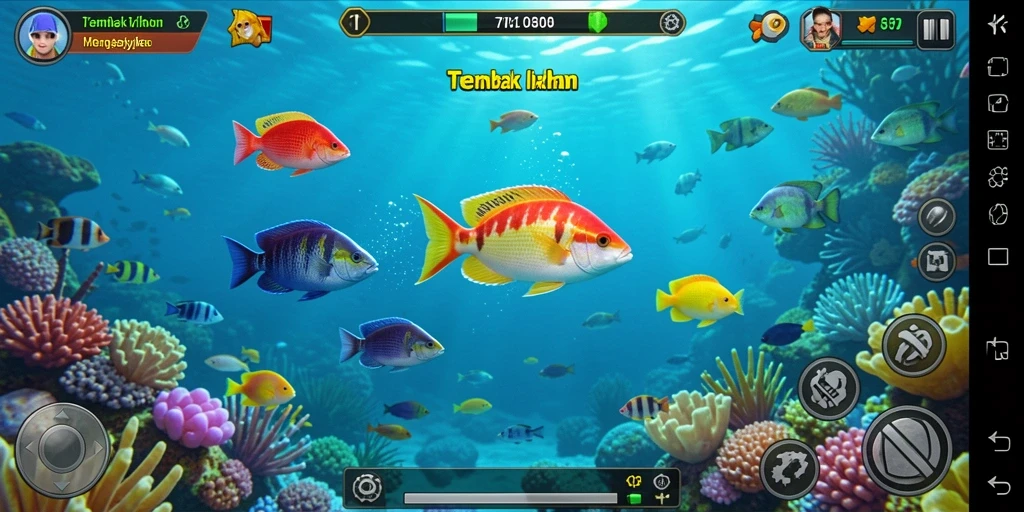 Tampilan gameplay seru Tembak Ikan di 77RP.