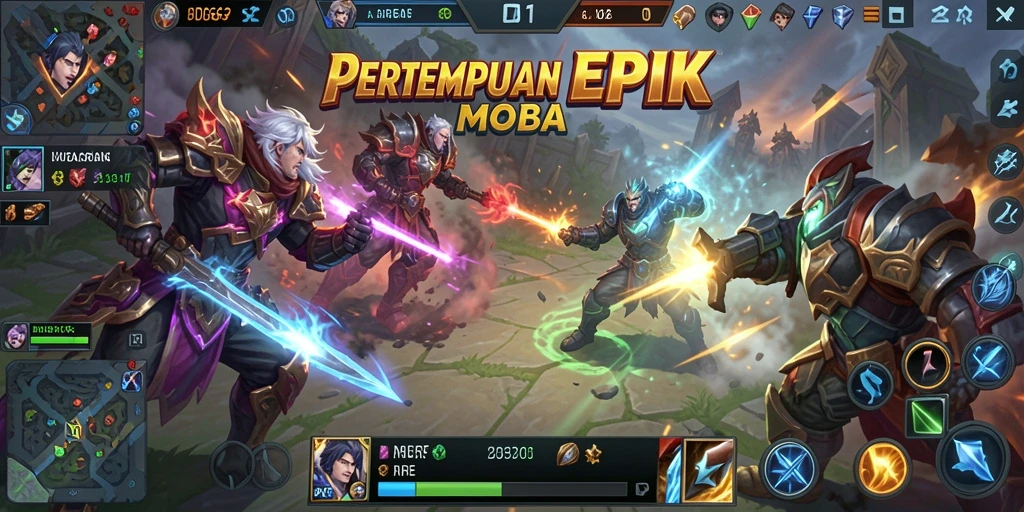 Tampilan gameplay seru dari ADG62 di arena MOBA.