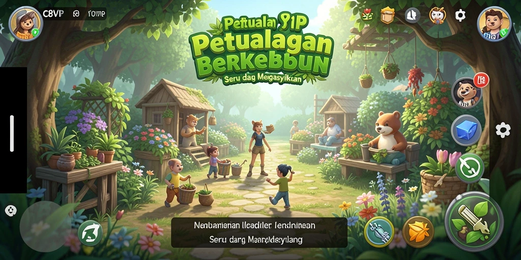 Gambaran aktivitas berkebun di C8VIP dengan grafik yang memikat.