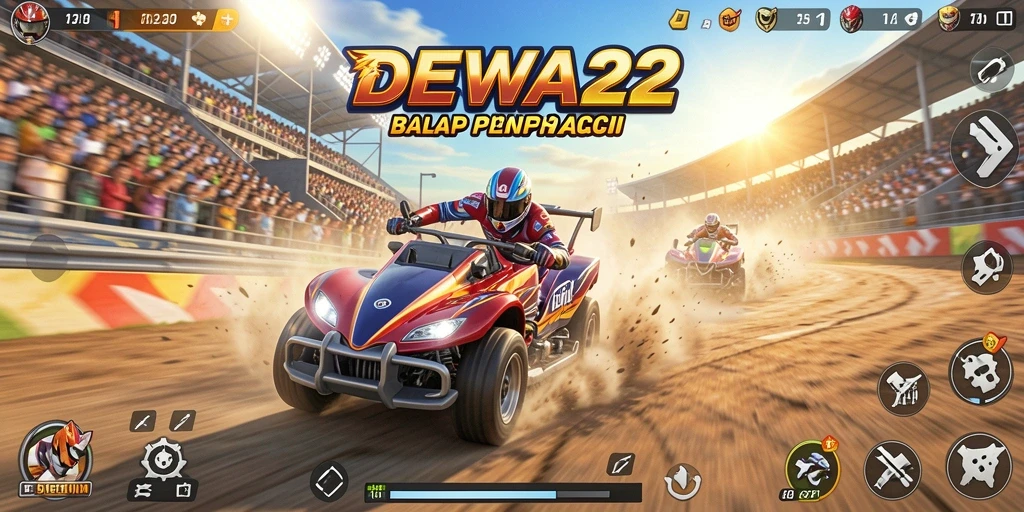 Gameplay Racing seru dan kompetitif di DEWA22