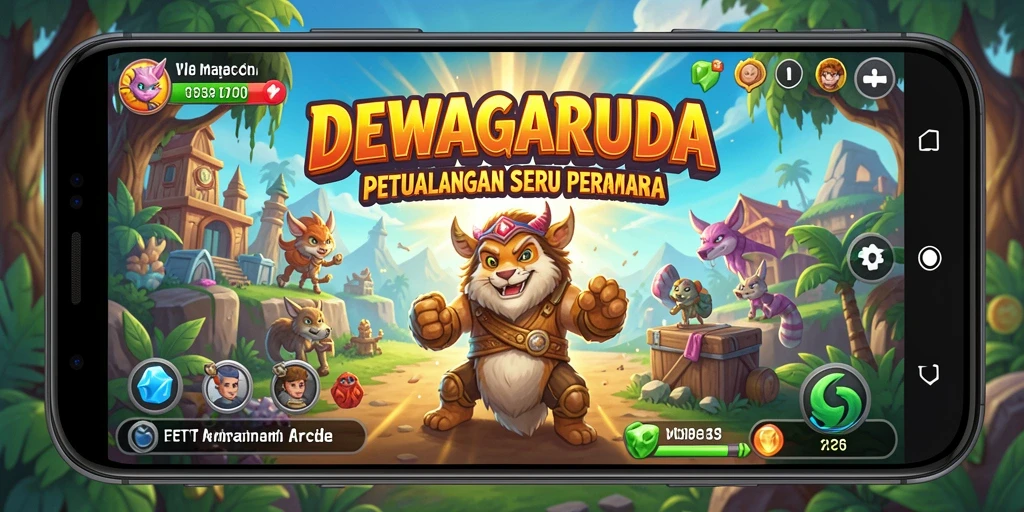 Screenshot dari DEWAGARUDA menampilkan gameplay arcade yang seru.
