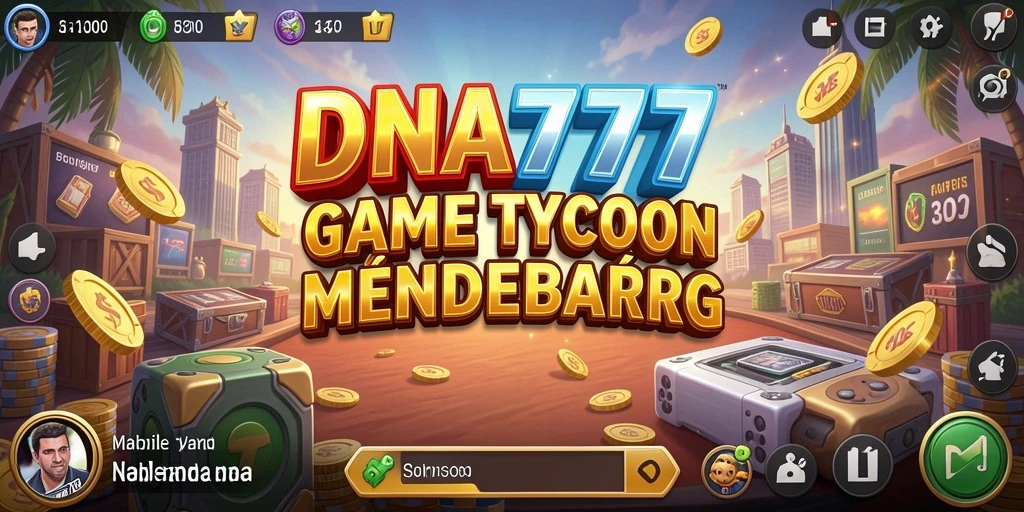 Screenshot utama dari gameplay Tycoon di DNA777 menunjukkan aksi manajerial yang seru.