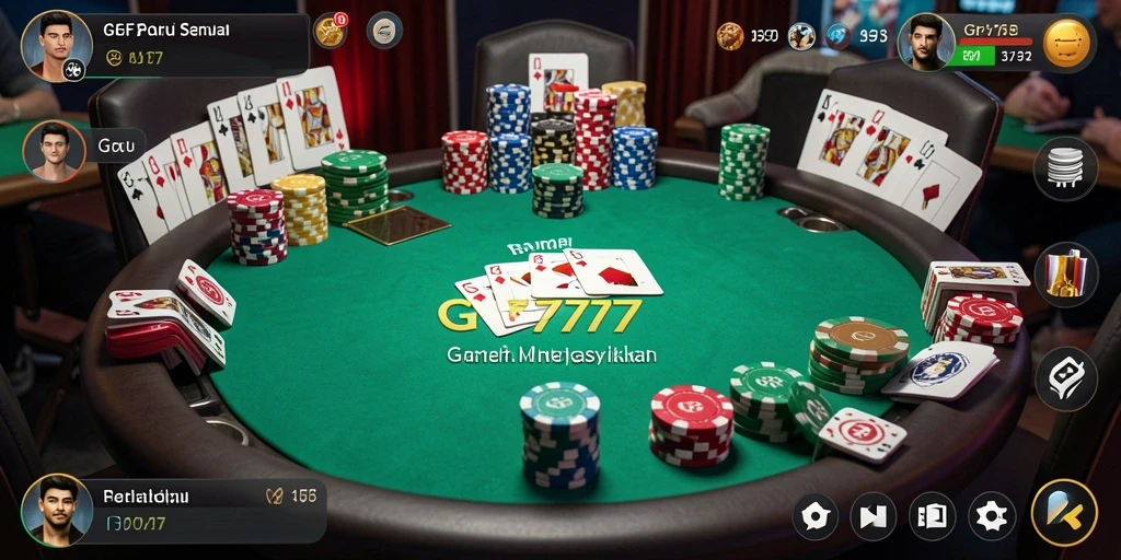 Tangkapan layar gameplay GF777 yang menarik dengan aksi Poker yang seru.