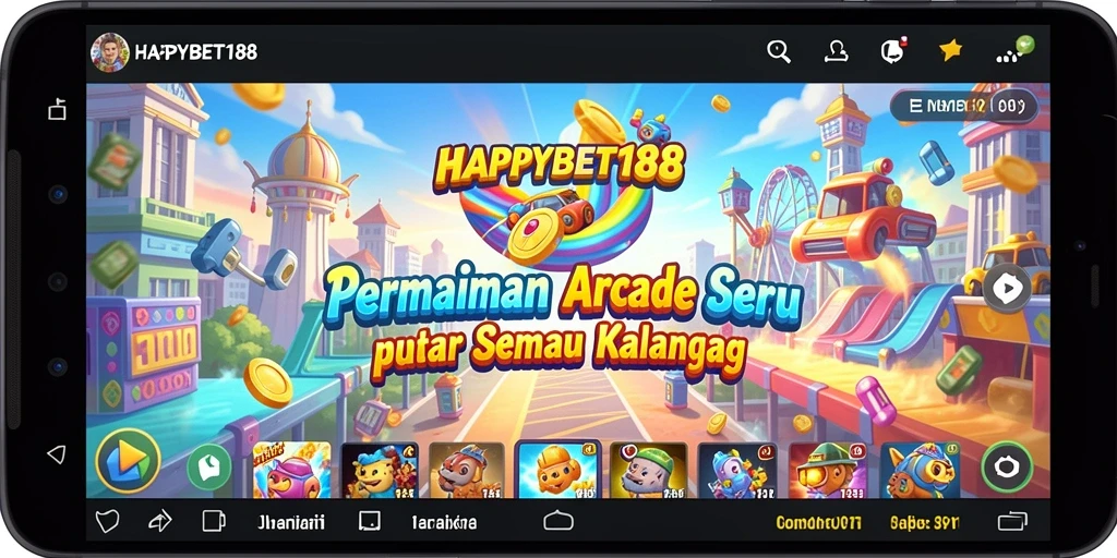 Screenshot utama HAPPYBET188 menampilkan keseruan gameplay Arcade yang mengasyikkan.