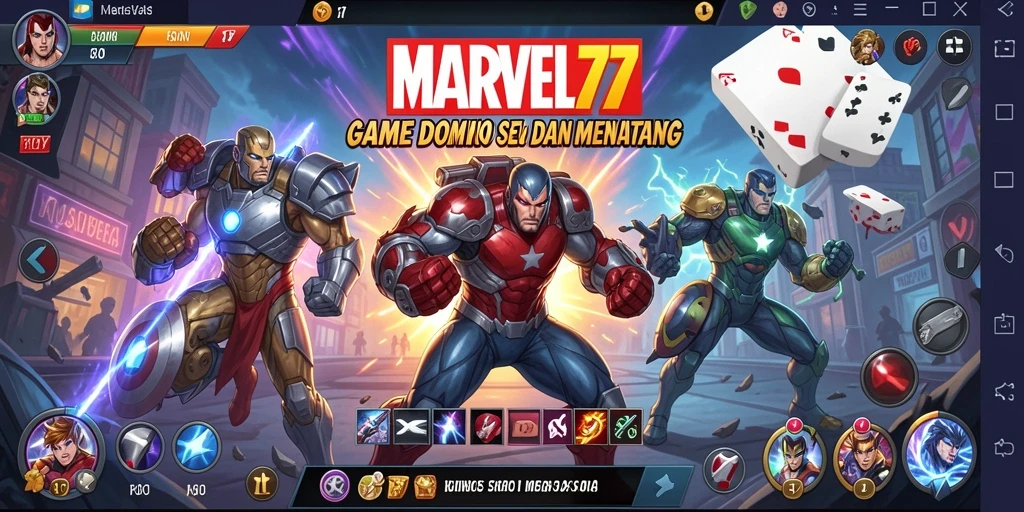 Screenshot gameplay MARVEL77 yang menampilkan keseruan bermain Domino.