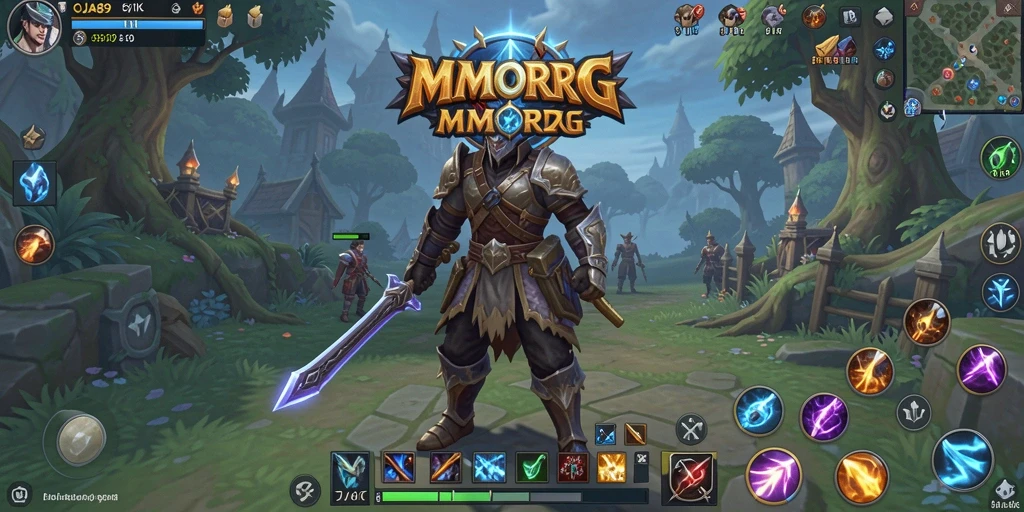 Screenshot OJA89 menunjukkan karakter bertarung melawan monster besar di dunia fantasi.
