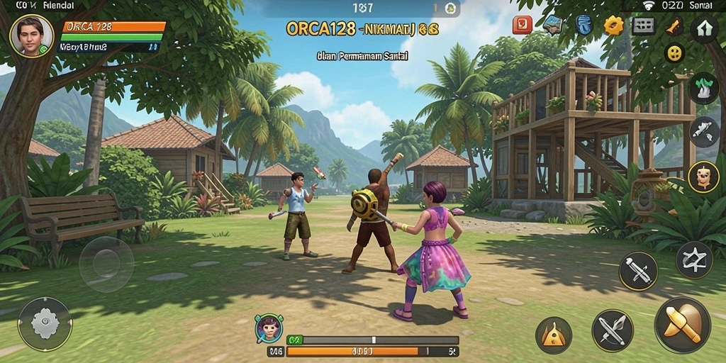 Gameplay ORCA128 yang seru dan menantang di layar.