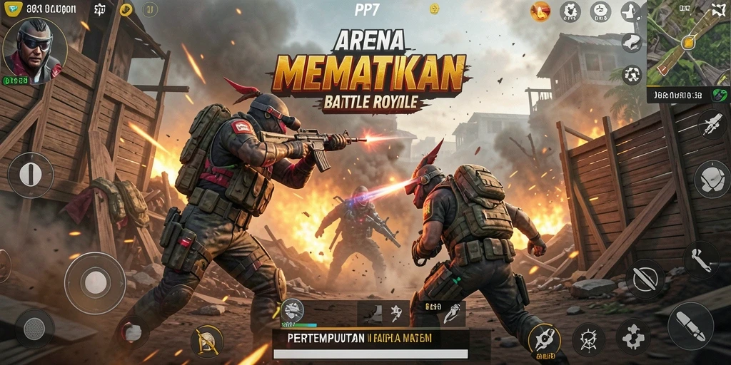 Screenshot PP7 menampilkan pemain dalam aksi pertempuran dinamis.