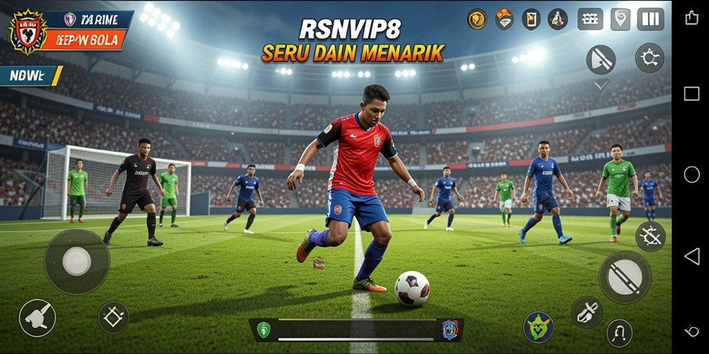 Tampilan gameplay <strong>RSNVIP8</strong> yang menarik dengan aksi sepak bola seru.