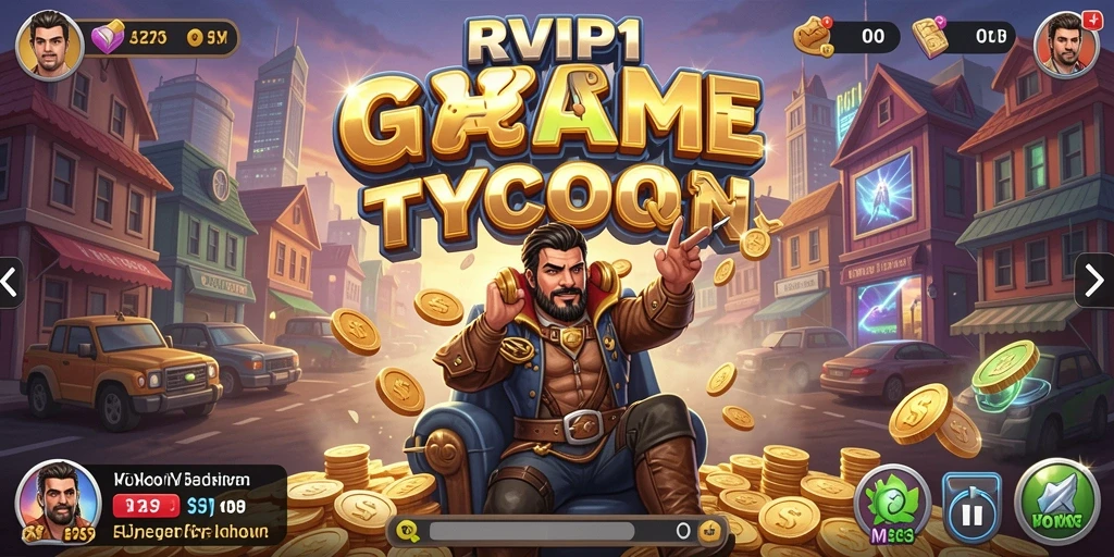 Tampilan gameplay RVIP1 yang menampilkan keseruan mengelola bisnis Tycoon.